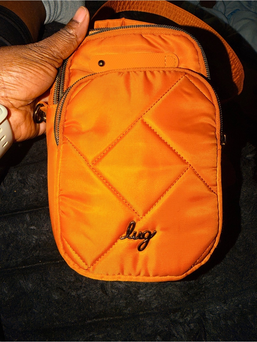 lug Skeeter mini Orange Quilted Mini Crossbody Bag